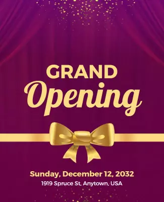 Elegant Purple Grand Opening Celebration Flyer Template