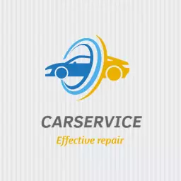 Streamlined Blue and Yellow Automotive Repair Service Logo Template