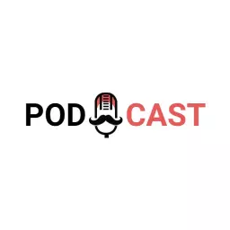 Streamlined Red and Black Minimalist Podcast Logo Template