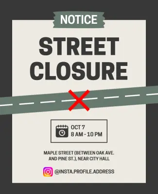 Street Closure Flyer Template