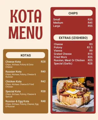 Street Food Kota Menu Poster Template
