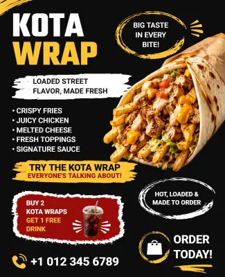 Street Food Special Kota Wrap Flyer Template