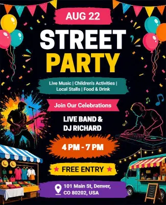 Street Party Event Flyer Template
