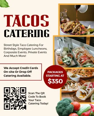Street Style Taco Catering Service Flyer Template