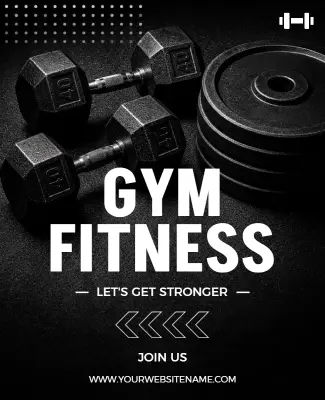 Strength Training Gym Fitness Poster Template