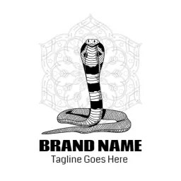 Striking Black and White Cobra Design for Snake Branding Logo Template
