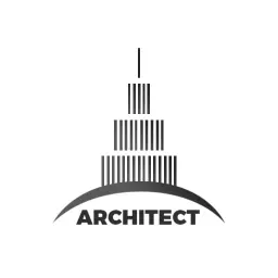 Striking Black and White Skyscraper Design in Architecture Logo Template