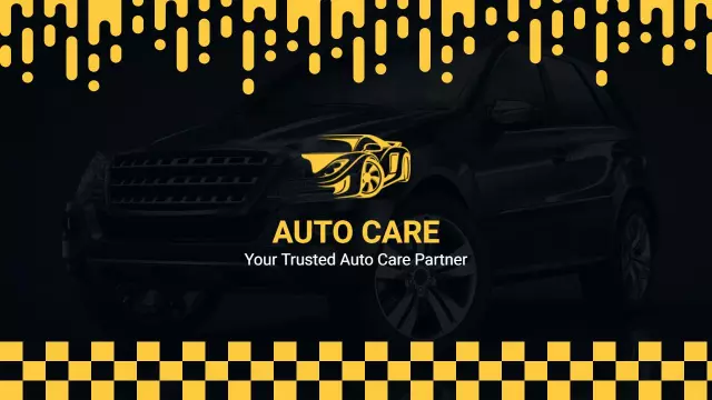 Striking Black and Yellow Auto Care Business Presentation Template