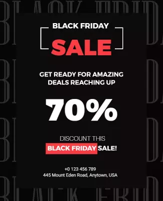 Striking Black Friday Mega Savings Event Poster Template