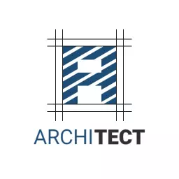 Striking Blue and White Striped Design for Architect Logo Template
