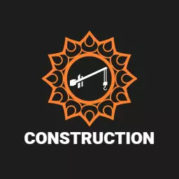 Striking Orange Crane Design Emphasizing Construction Sector Logo Template
