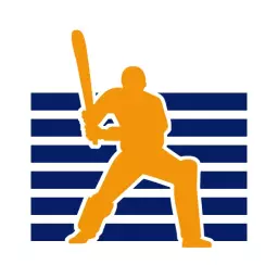 Striking Orange Silhouette Representing Cricket Team Logo Template