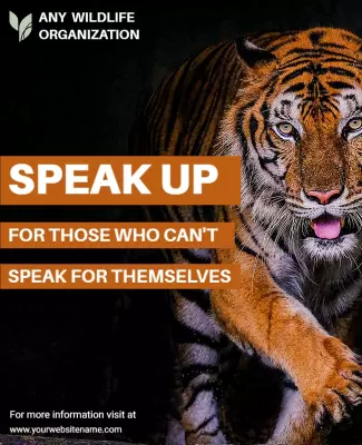 Striking Wildlife Conservation Awareness Poster Template