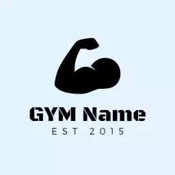 Strong Black Muscle Silhouette for Your Fitness Brand Logo Template