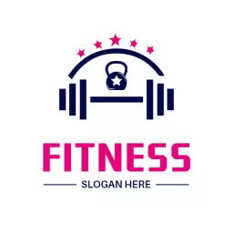 Strong Pink and Navy Fitness Brand Representing Strength Logo Template