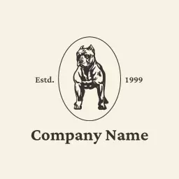 Strong Pitbull Illustration for Pet Services Logo Template