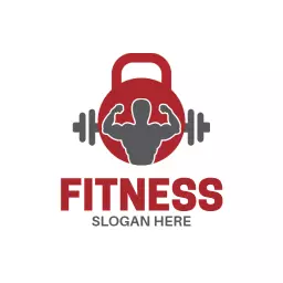 Strong Red Kettlebell Design Promoting Fitness Lifestyle Logo Template