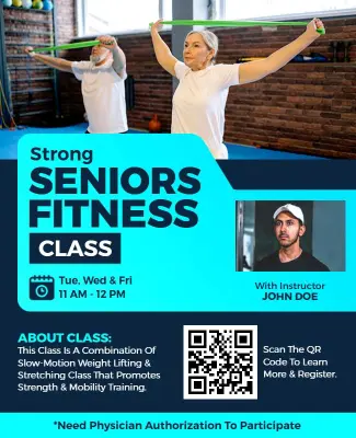 Strong Seniors Fitness Class Promotional Flyer Template