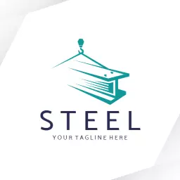 Strong Teal and White Design for Steel Industry Logo Template
