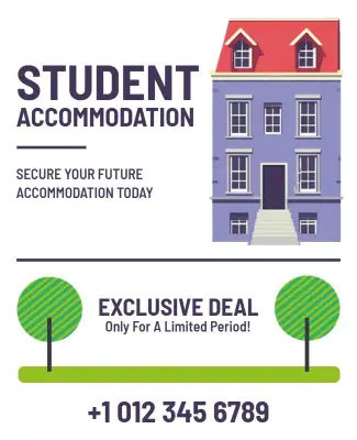 Student Accommodation Exclusive Deal Flyer Template
