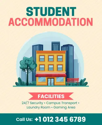 Student Accommodation Services Flyer Template