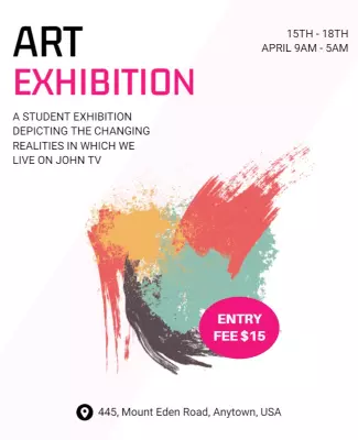 Vibrant Abstract Art Exhibition Flyer Template