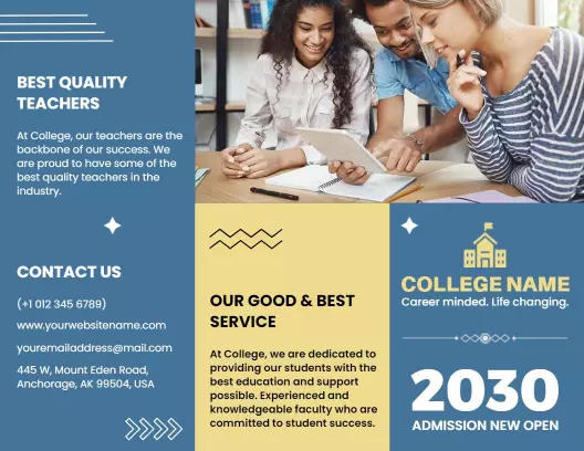 Student Campus Life Quality Education and Admission Brochure Template