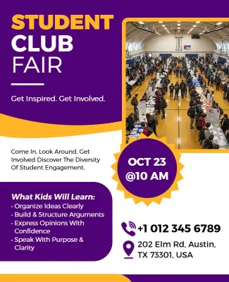 Student Club Fair Engagement Flyer Template