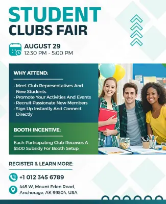 Student Clubs Fair Event Flyer Template