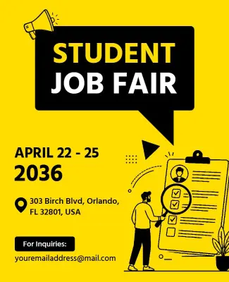 Student Job Fair Announcement Poster Template