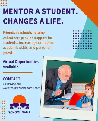 Student Mentorship Program Volunteer Flyer Template