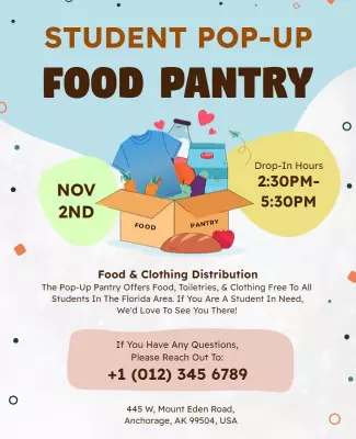 Student Pop Up Food Pantry Flyer Template