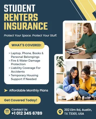 Student Renters Insurance Flyer Template