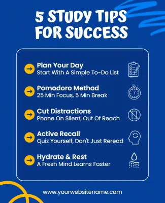 Student Study Tips for Success Flyer Template