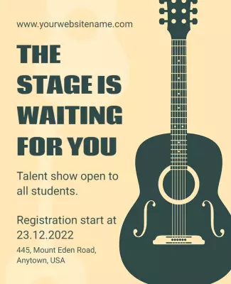 Student Talent Show Registration Flyer Template
