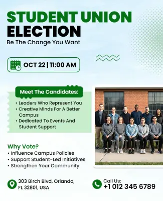 Student Union Election Event Flyer Template
