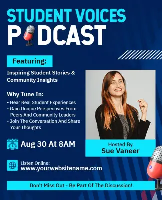 Student Voices Podcast Event Flyer Template