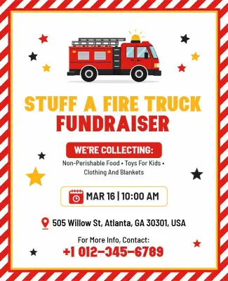 Stuff a Fire Truck Fundraiser Flyer Template