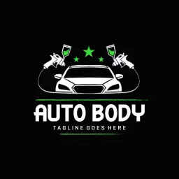 Stunning Black and Green Auto Body Repair Service Logo Template