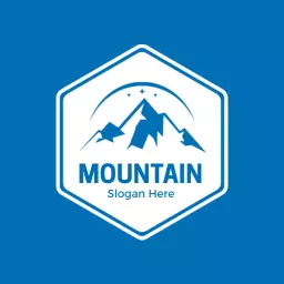 Stunning Blue Mountain Range and Stars Adventure Logo Template