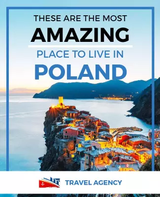 Stunning Coastal Village Travel Destination in Poland Poster Template