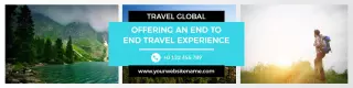 Stunning Mountain Landscape and Blue Water Travel Banner Template