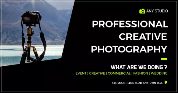 Stunning Mountain View with Camera for Photography Banner Template