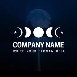 Stunning Night Sky with Moon Phases Capturing Nature Logo Template