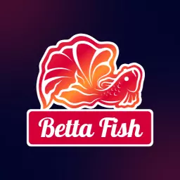 Stunning Orange Gradient Betta Fish Design for Aquatic Logo Template