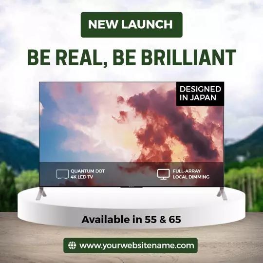Stunning Quantum Dot 4K LED TV Designed in Japan Ad Template