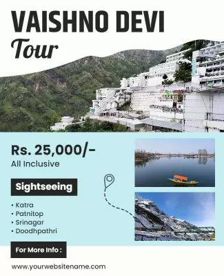 Stunning Scenic Vaishno Devi Tour Adventure Poster Template