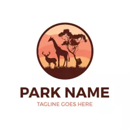 Stunning Sunset and Wildlife Scene Representing Safari Logo Template