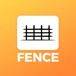 Sturdy Black Fence Design on Bright Orange Background Logo Template