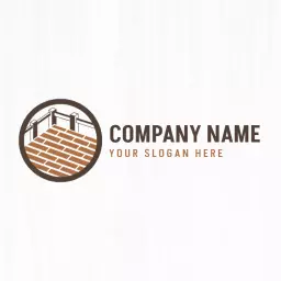 Sturdy Brown Deck Design with Elegant Railings Logo Template